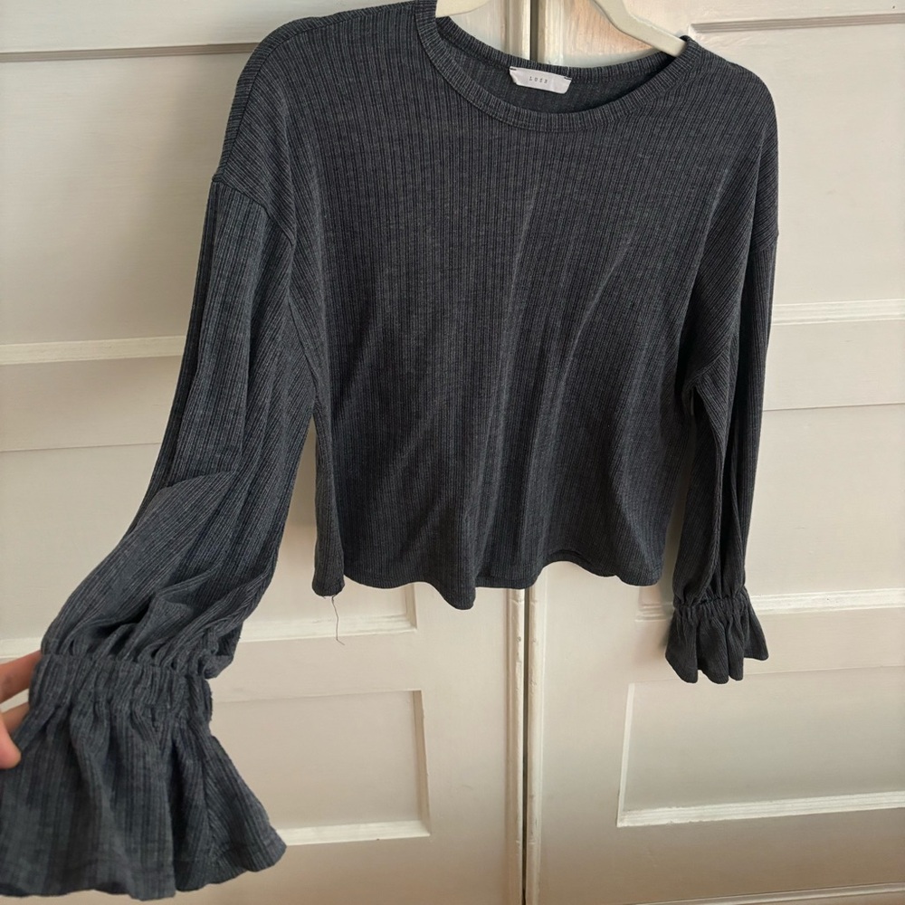 Grey long Lush sleeved blouse